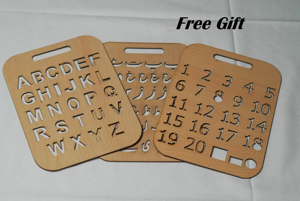 3-in-1 Wooden Kids Drawing Stencils & Puzzle – Jumbo Pack (99 Pieces)