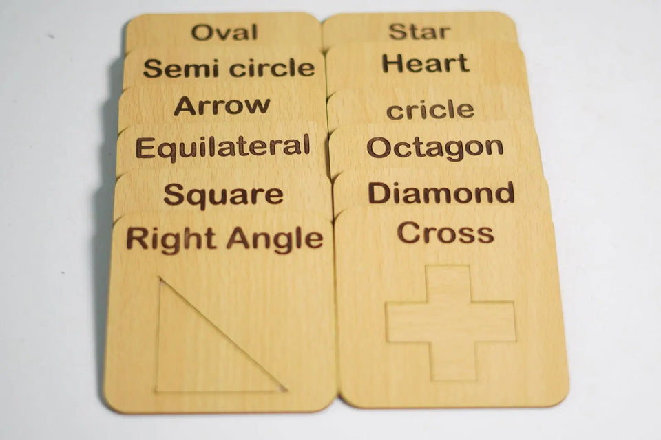 Wooden Shapes Drawing And Puzzles Stencils – 24 Pieces ( 12 Inner + 12 Outer )